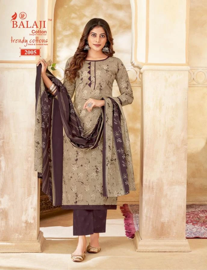 Balaji Trendy Cotton Vol 2 Cotton Wholesale Salwar Suit Catalog — Wholesale Salwar Suits, MPA wholesale from Surat - Gallery Image 8